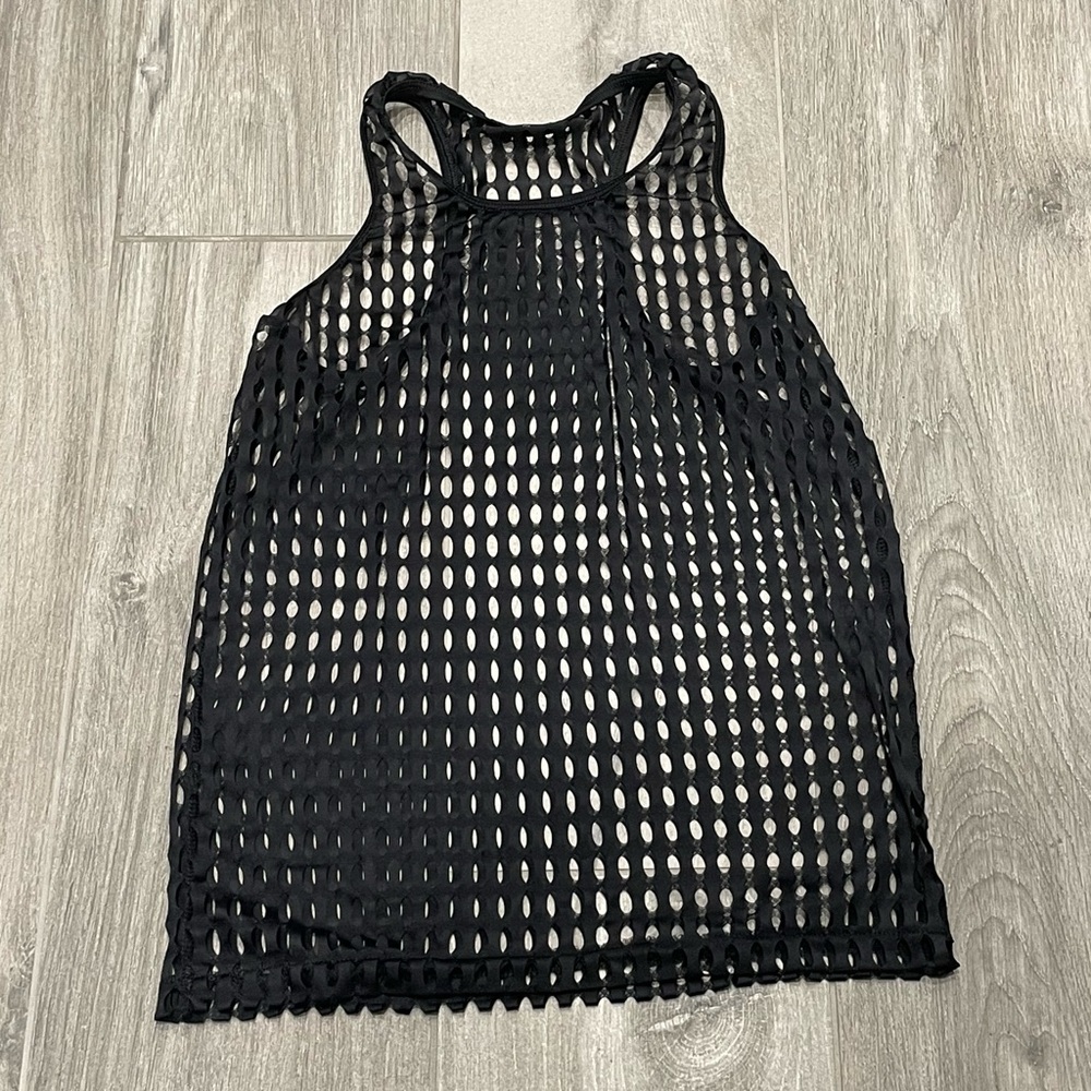 Sheer black cut out tank - O/S